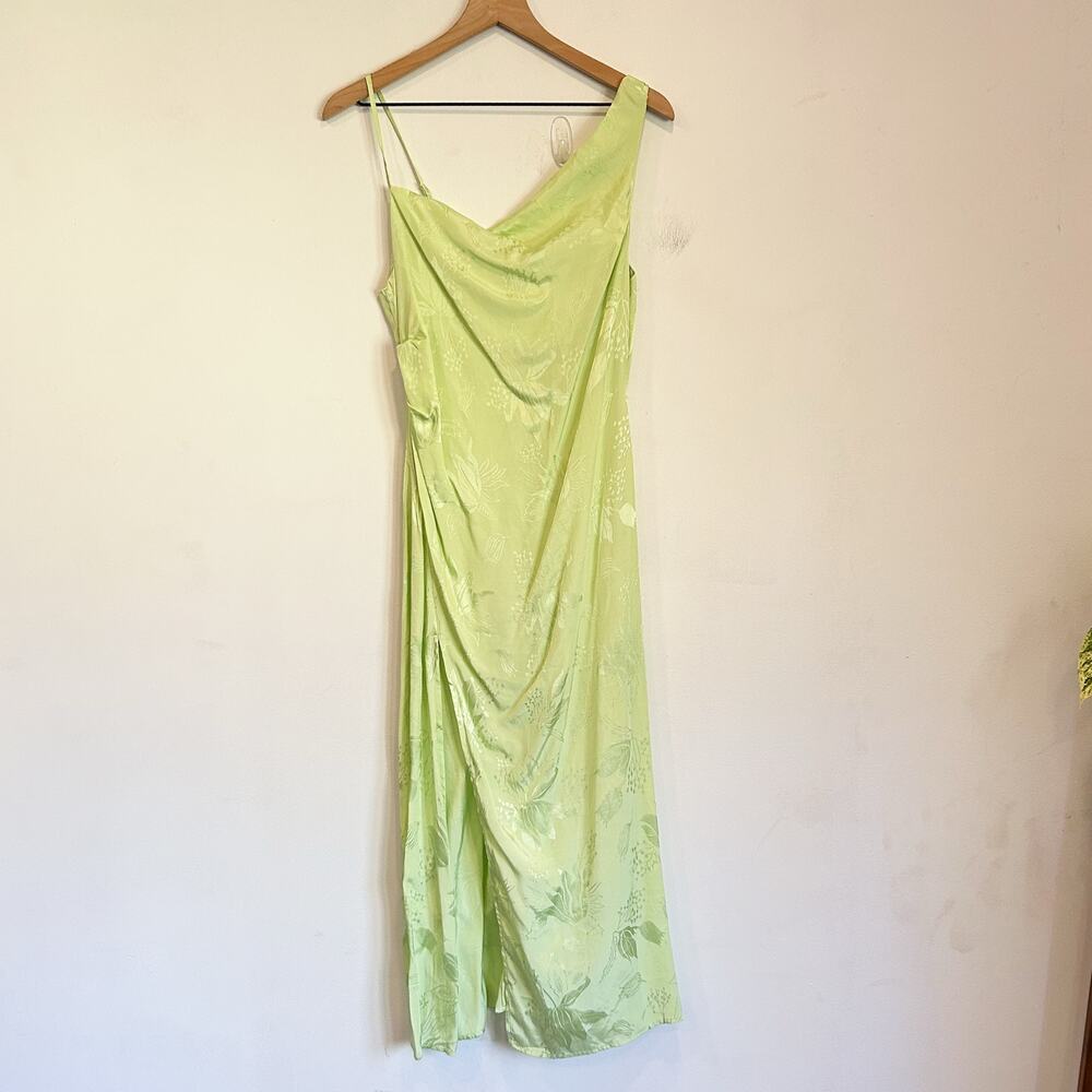 For Love & Lemons Llana Satin Midi Dress Green Size M - Picture 5 of 11